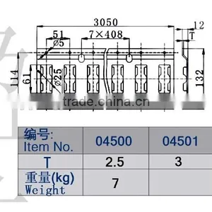 04500 Stainless Steel Horizontal Track Cargo Control Track thumbnail-2