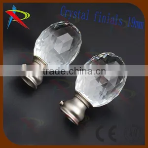 2016 Blind Glass Crystal 19mm Nickel Window Decoration Curtain Pole Finials thumbnail-1