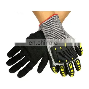 EN388 Double Nitrile Coated Cut Resistant Gloves Cut Level 5 Mechanic Safety Impact Working Glove thumbnail-4