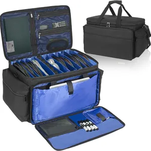 Cable File Bag With Detachable Dividers, DJ Gig Bag Cord Organizer Case thumbnail-3
