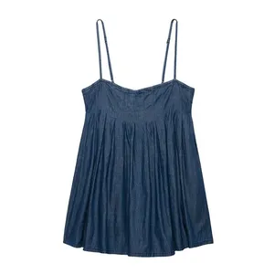 Spring New Women's Clothing European and American Style Fashionable Simple Denim Short Dress thumbnail-1