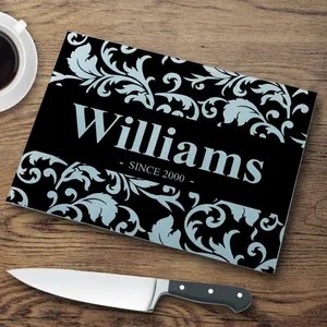 Glass Chopping Board 40x30cm : Glass Worktop Saver for Kitchens - Durable, Hygienic, Heat-Proof, Easy-Clean - Woven Textured Design thumbnail-2