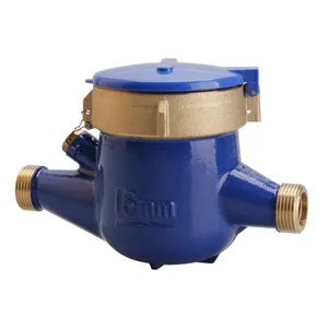 DN15 DN20 DN25 Multi-Jet Dry Dial Class B/C R160 Horizontal Water Meter Brass Body thumbnail-4