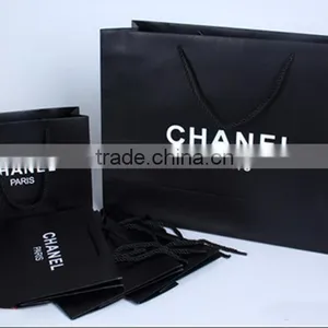 Products New Logo Decoration Elegant Black Handle Paper Bag for Luxury Shop Promotion thumbnail-1