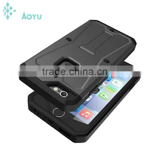 100% WaterProof Case ShockProof Case For Iphone 6 4.7 Inch Aluminum Gorilla Glass Black Metal Phone Case thumbnail-5