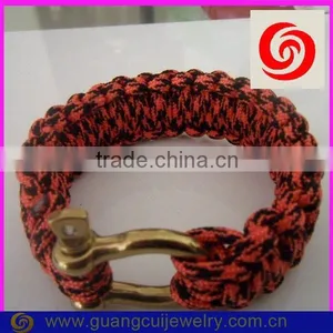 Fashion Stainless Steel Gold Clasp 550 Adjustable Buckle Paracord Bracelet Shackle thumbnail-1