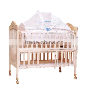 Wooden Baby Bed With Mosquito Net thumbnail-2