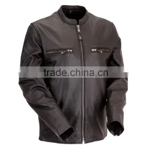 Men Casual Brando Real Leather Jacket Protective Motorbike Armoured Motorcycle Jacket Winter Coat thumbnail-1