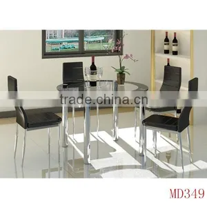 Cheap Glass Chrome Round Dining Table Chair thumbnail-1