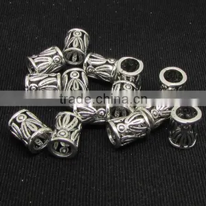 JS1129 Wholesale Hollow Tibetan Silver Tube Beads,jewelry Making Supply thumbnail-1