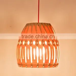 LED Pendant Light JK-8005B-34 Handing LED Wood Pendant Lamp Light Fixtures With Lampshade For Living Room Wooden Light thumbnail-2