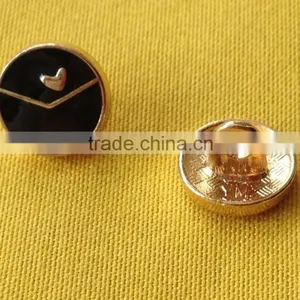 New Arrive Black Color Enamelled Fancy Metal Shank Button -- M1877 thumbnail-4