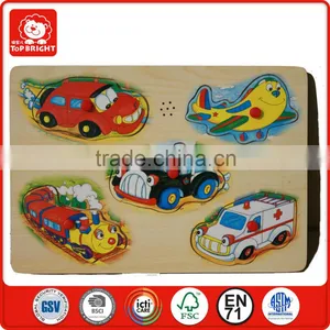 Jiangsu BSCI Factory Wooden Animal Voice Sound Musical Chunky Puzzles Educational Music Singing Sound Device for Children Toys thumbnail-1