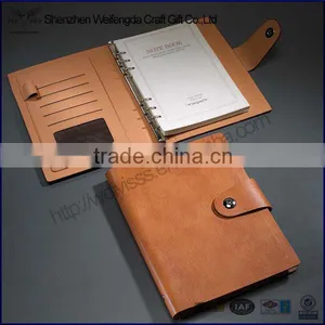 Custom a5 Italian PU Leather 6 Ring Binder Planner With Snap Clasp Quality Choice thumbnail-1