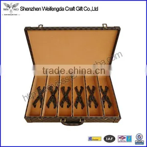Factory Hot Sell Handmade Leather Wine Bottle Holder Hardware for 6 Wines thumbnail-1