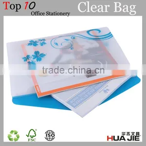 Huajie Pocket File Transparent Clear Bag Plastic a4 File Folder Document Bag With Button thumbnail-1
