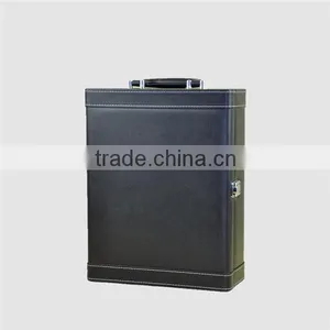 Wholesale 2 Bottles Fancy With Tools Leather Wine Boxes thumbnail-5
