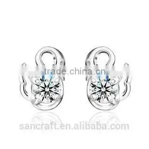 Wholesale Sterling Earring Silver 925 With Austrian Zircon Swan Style thumbnail-1