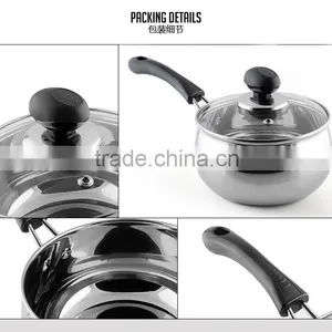 Price of 304 Stainless Steel Round Milk Boiling Saucepan With Glass Lid thumbnail-5