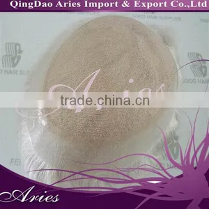 Cheap Mono Human Hair Toupee Bleached Knot Hair Toupee for Women/men thumbnail-1