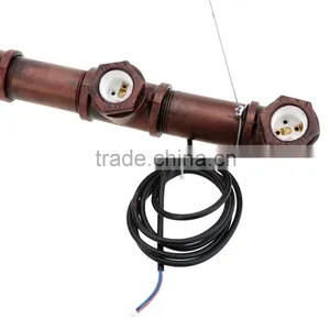 Vintage Lamp Loft Water Pipe Pendant Lamp American Country Restaurant Lamp Bar Lights Personalized Lamp 5 E27 Base Edison Bulbs thumbnail-5