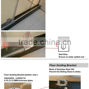 Spare Parts Tempered Stainless Steel Prefabricated Sliding Small Cheap Shower Enclosures thumbnail-6