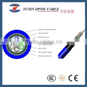 2-24 Fibers Single Mode Single Armor Double Jackets Flame-retardant Mining Fiber Optic Cable(MGTSV) thumbnail-1
