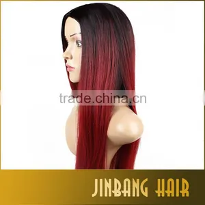 Black Burgundy Ombre Long Straight Lolita Cosplay Wig For Fashion thumbnail-2