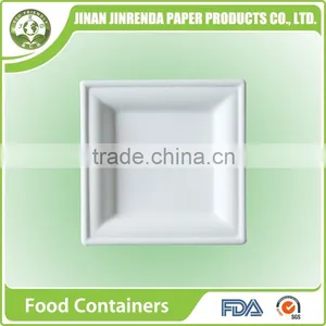 Disposable Party 6 Inch Paper Square Plates With Sugarcane thumbnail-3