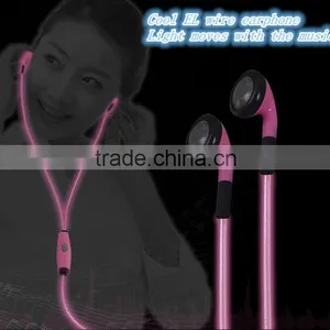 2014 Newest El Lighted Earphones With Mircophone,take Action to Enjoy the Music Rhythm! thumbnail-1