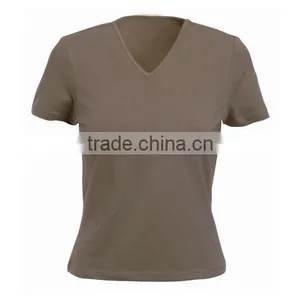 Ladies V-Neck Short Sleeve T-shirts thumbnail-1