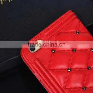Lovely Lozenge Pattern Leather Case With Card Slot Wallet Case For IPhone 6 thumbnail-4