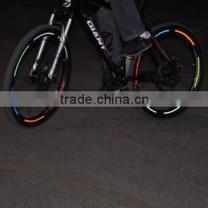 Blue Fluorescent Cycling Bicycle Bike Wheel Rim Decal Reflective Stickers thumbnail-4