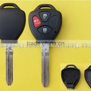 Uncut 2+1 Buttons Car Key Shell Replacement for Toyota no Logo thumbnail-1