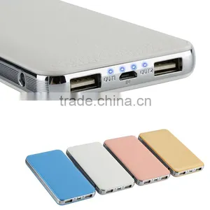 Nice Desing Leather Cover Powerbank 10000mAh Slim Polymer Power Bank High Capacity 8000mAh Fashion thumbnail-1