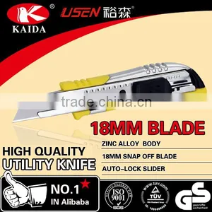 New Developed Zinc Handle 18mm Snap off Blade Utility Cutter thumbnail-2