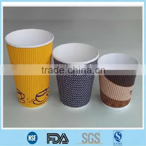 Wave Ripple Paper Coffee Cup / Customized Logo Straight Ripple Cups / Black Straight Wave Ripple Paper Cups thumbnail-1