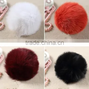 2015 Colorful Dyed Customize Real Fox Fur Pom Poms / Pompom Keychain Quality Choice thumbnail-4