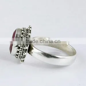 Paradise !! Ruby 925 Sterling Silver Ring, Gemstone Silver Jewellery, Handmade Silver Jewellery thumbnail-4