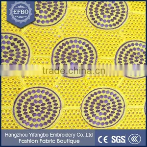 Chinese Supplier Nigeria Beaded Swiss Lace Fabric / Hight Quality Cotton Embroiderd Fabric For Wholesale thumbnail-6