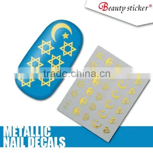 Popular 2016 Hot Sell Water Decals Nail Art Stickers Metallic Color Nail Wraps thumbnail-2