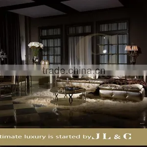 Luxury Home Furniture New Design 2016 JS15-32 Leather Sofa Living Room Sofa Stainless Steel Sofa(China Supplier) thumbnail-2