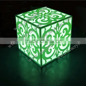 Shanghai Rechargeable Led Light Up Acrylic Cube Table For Sale thumbnail-6