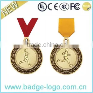 Antique Running Award Medal, Wholsale Zinc Alloy Medal With Ribbons thumbnail-1