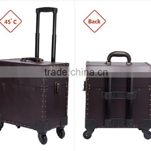 2016 Cheapest Professional PVC Rolling Cosmetic Makeup Case Beauty Box thumbnail-3