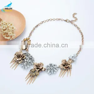 Fashion Women Gold Maxi Metal Tassel Bib Choker Necklace thumbnail-4
