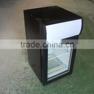 Black Finish Single Glass Door Display Fridge Showcase thumbnail-3