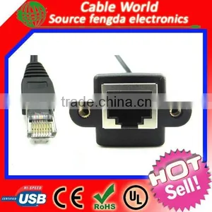 2015 NEW Cat5e RJ45 Male to Female Panel Mount Ethernet Network Cable With M3 Screw thumbnail-4