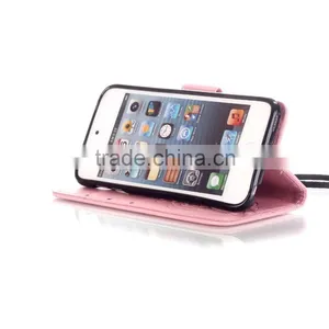 Low MOQ High Quality Flip Leather Wallet Covers For Ipod Touch 6 Case thumbnail-3