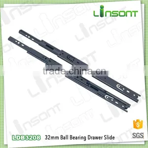 Hot Selling 32mm 3 Steps Ball Bearing Slide Rails Track Hardwares Drawer Slide thumbnail-1